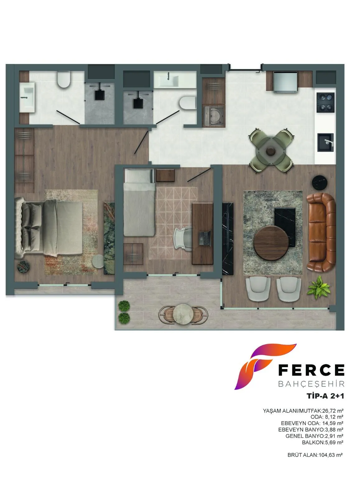 FERCE BAHÇEŞEHİR: floor plan 1