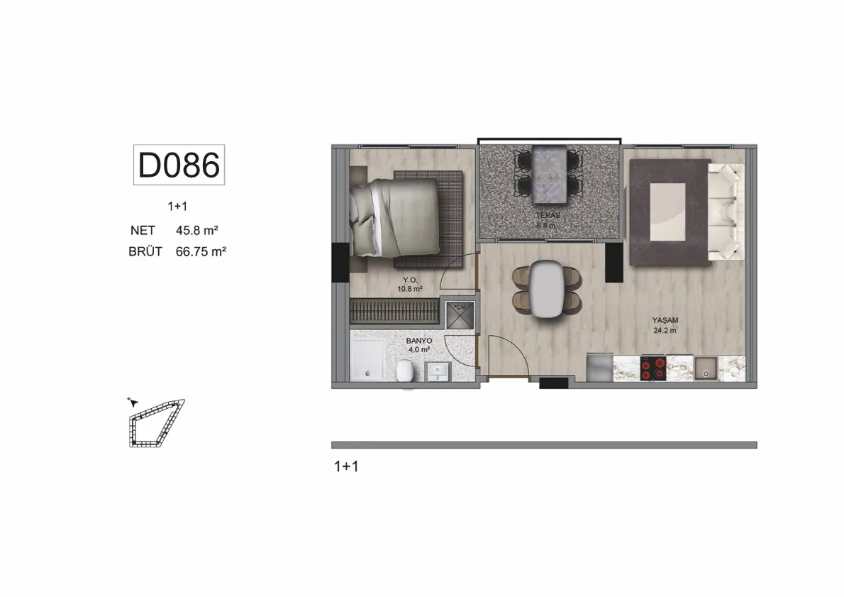 HOUSE B: floor plan 1